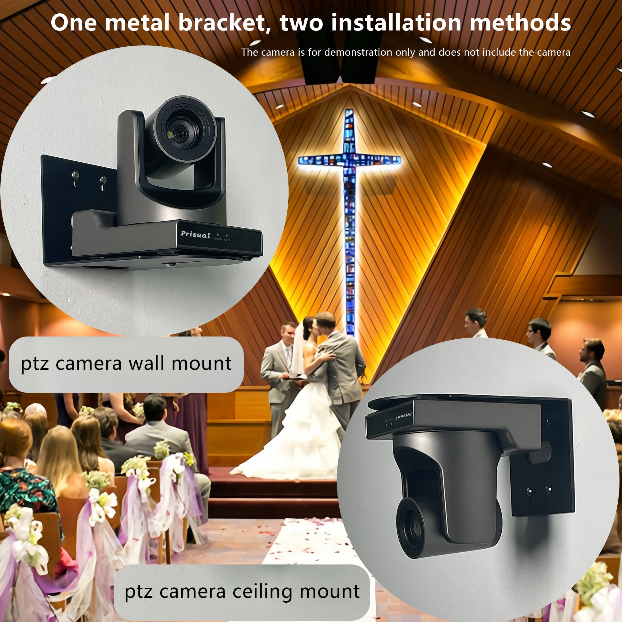 PTZ Camera Wall Mount Bracket (Black)