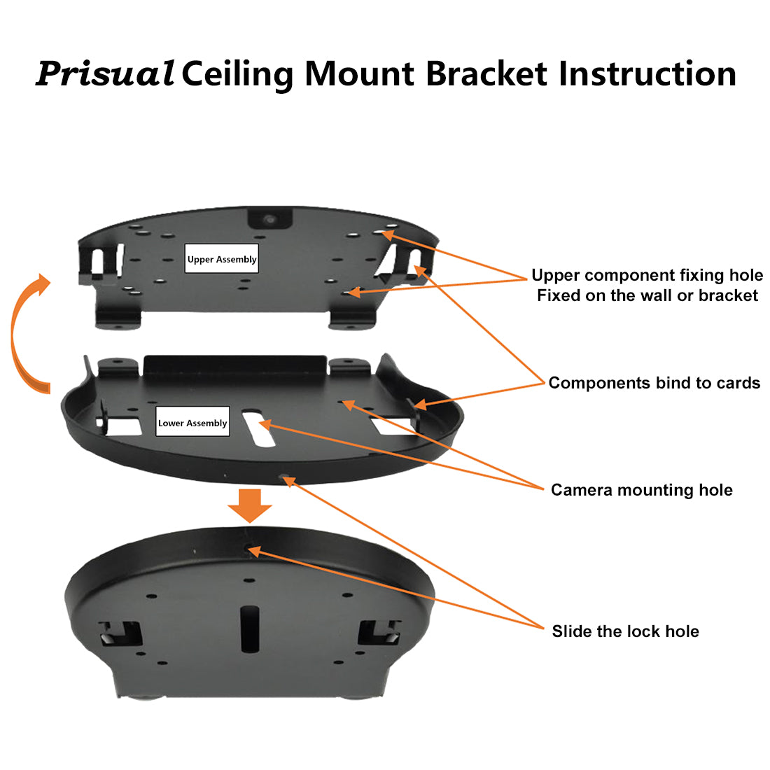 PTZ Camera Ceiling Mount Bracket (Black)