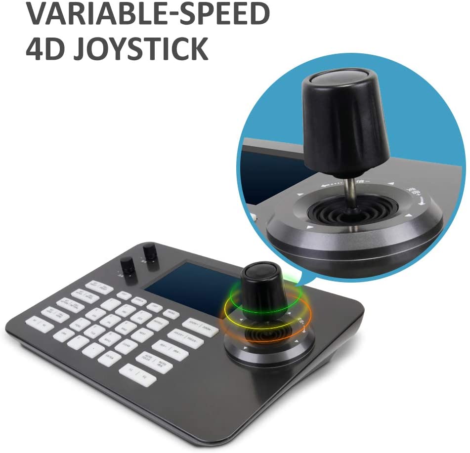 Prisual PTZ Controller PoE Network 4D Joystick Decoding Keyboard with 5 Inch LCD Screen