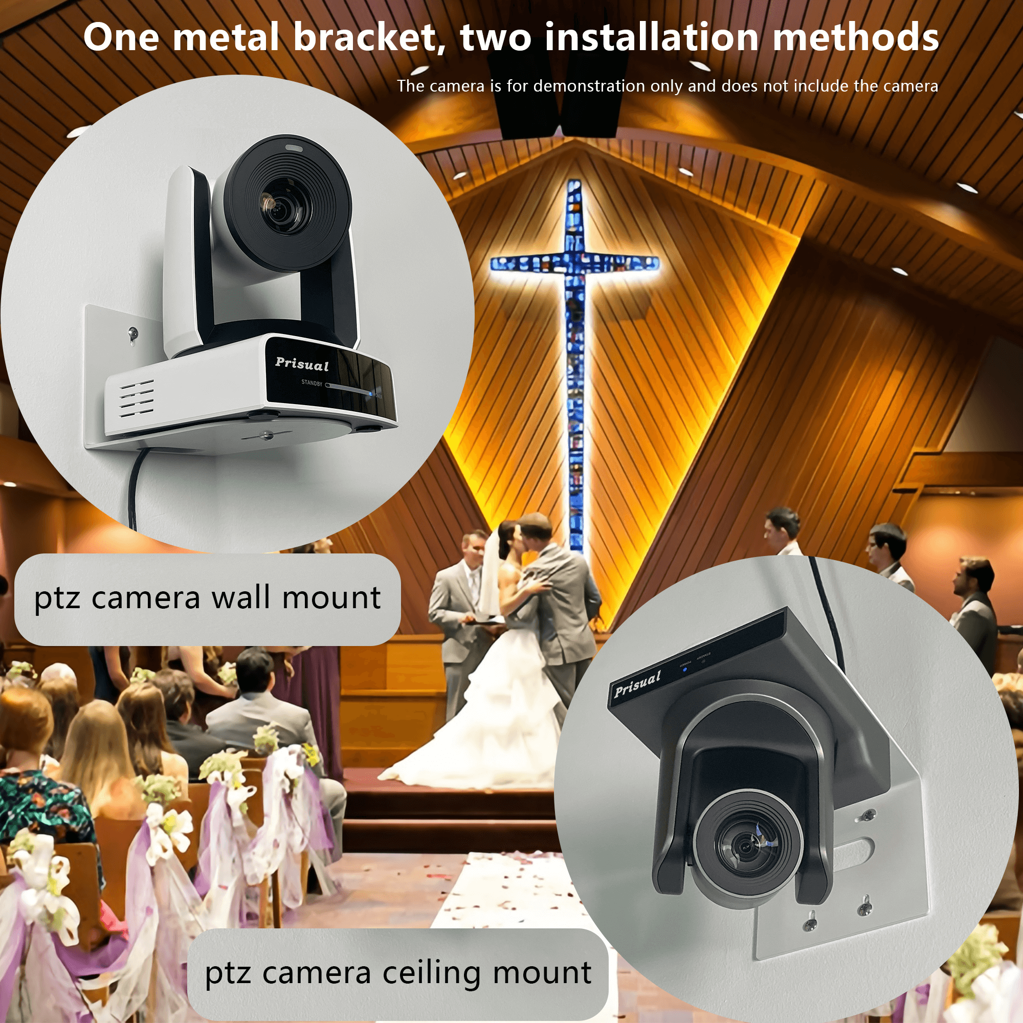 PTZ Camera Wall Mount Bracket (White)