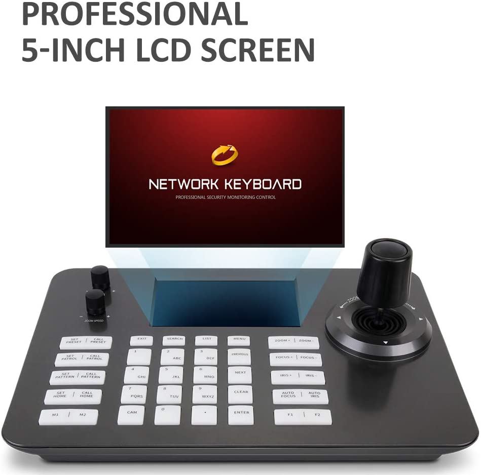 Prisual PTZ Controller PoE Network 4D Joystick Decoding Keyboard with 5 Inch LCD Screen